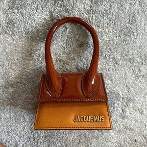 Jacquemus Le Chiquito bag in brown patent leather
